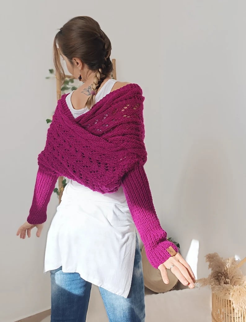 💥Buy 2 Get 10% Off💥Women’s Knitted Cut-Out Shawl Poncho Wrap-12