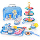 🎁HOT SALE🎁Unicorn Castle Pretend Tin Teapot and dessert rack set