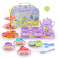 🎁HOT SALE🎁Unicorn Castle Pretend Tin Teapot and dessert rack set