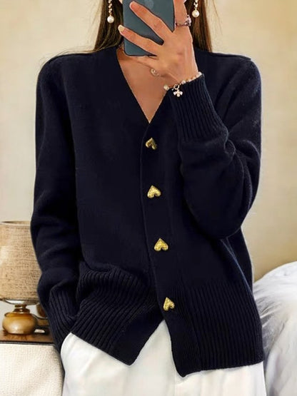 (🎅Xmas Sale 49% OFF) -🔥Women's Casual Winter Plain Yarn Wool Yarn Buttoned Cardigan🔥