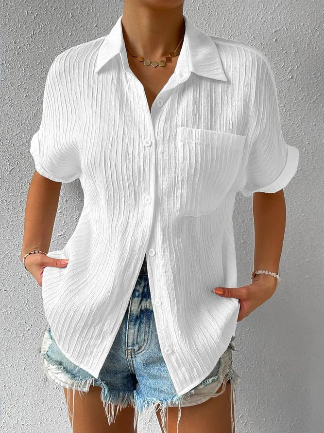 🎁BIG SALE 49% OFF🔥Shirt Collar Casual Buttoned Loose Blouse